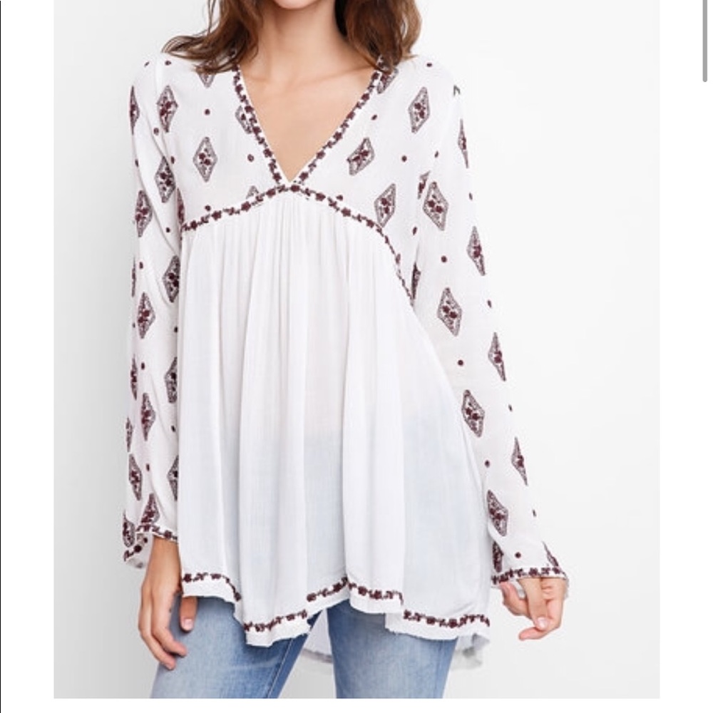 Free People Embroidered tunic top - size XS
